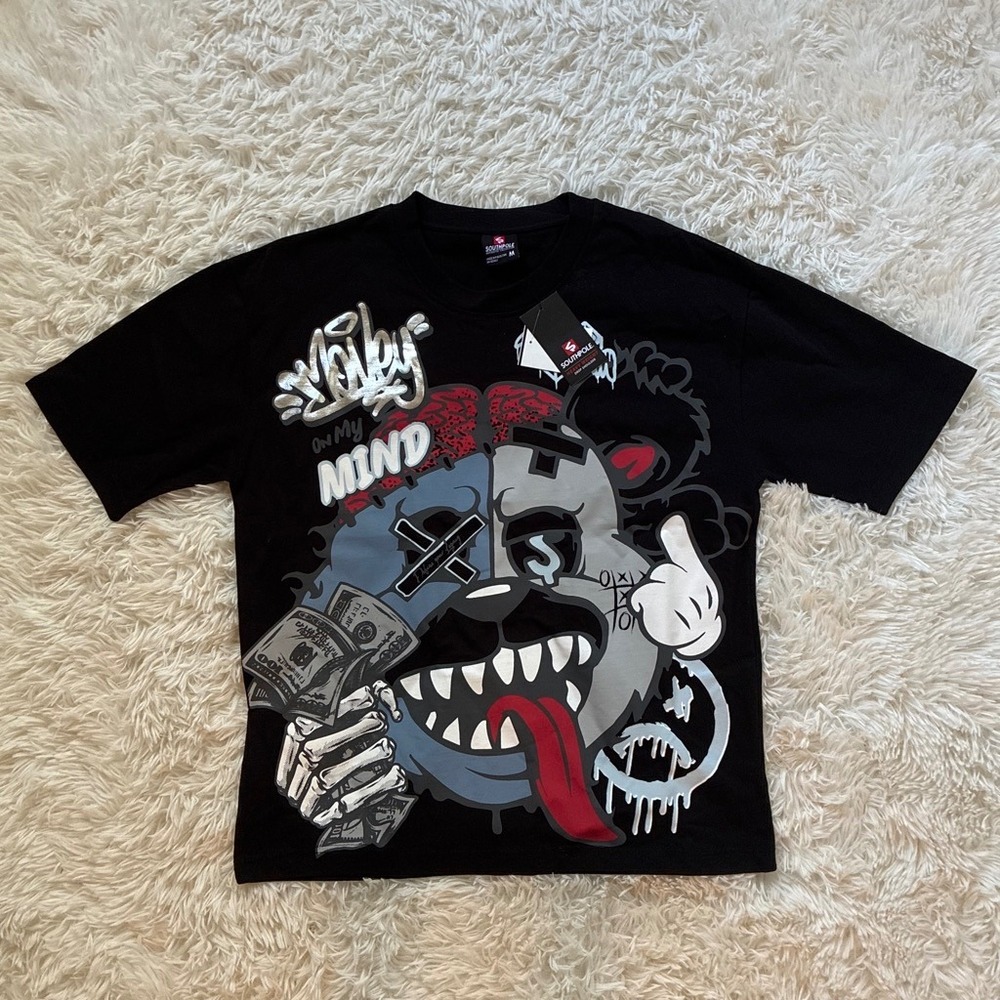 NWT Southpole Y2K Streetwear Graphic T-Shirt  Heavyweight Drop Shoulder Size M